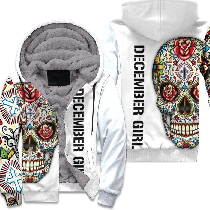 December Girl Skull 3D Unisex Fleece Hoodie