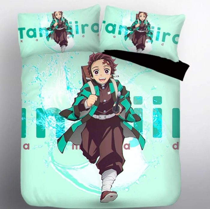 Demon Slayer Kimetsu no Yaiba Kamado Tanjirou #4 Duvet Cover Pillowcase Bedding Set