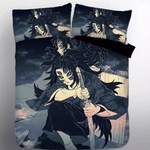 Demon Slayer Kimetsu no Yaiba Kokushibou #5 Duvet Cover Pillowcase Bedding Set