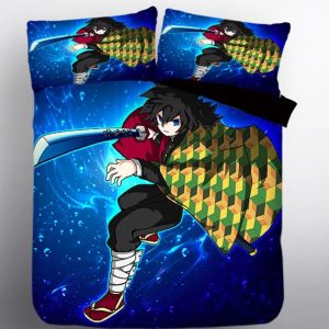 Demon Slayer Kimetsu no Yaiba Tomioka Giyuu #8 Duvet Cover Pillowcase Bedding Set