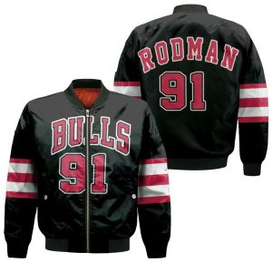 Dennis Rodman Chicago Bulls 1995-96 Hardwood Classics Bomber Jacket