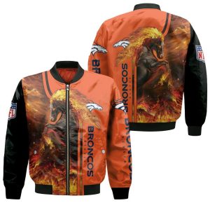 Denver Broncos Fire Horse 3D Bomber Jacket