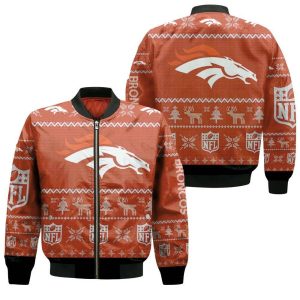 Denver Broncos Ugly Christmas 3D Bomber Jacket