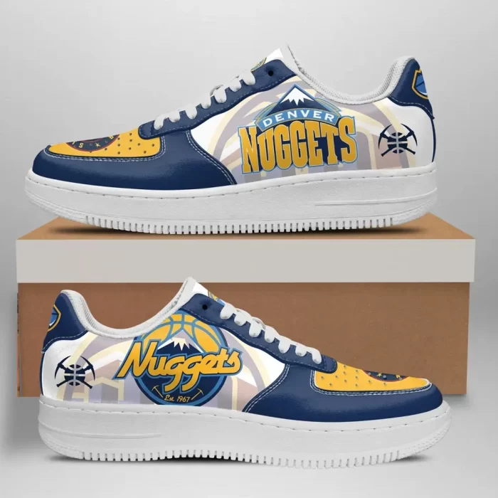 Denver Nuggets Nike Air Force Shoes Unique Basketball Custom Sneakers