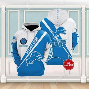 Detroit Lions 48 Gift For Fan Personalized 3D T Shirt Sweater Zip Hoodie Bomber Jacket