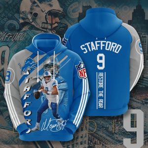 Detroit Lions Matthew Stafford Detroit Lions 45 Gift For Fan 3D T Shirt Sweater Zip Hoodie Bomber Jacket