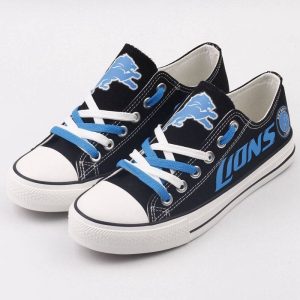 Detroit Lions NFL Football 3 Gift For Fans Low Top Custom Canvas Shoes