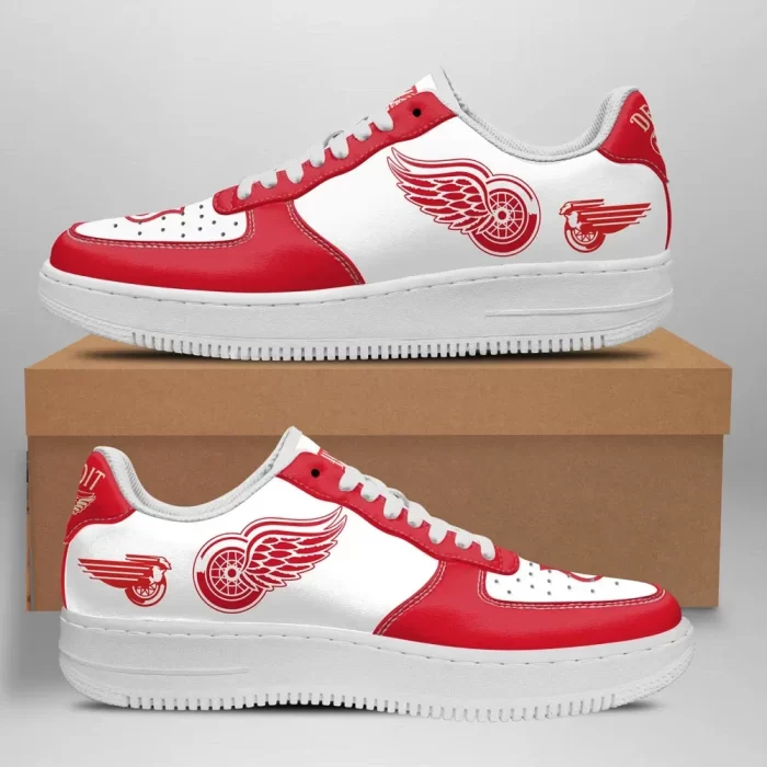 Detroit Red Wings Nike Air Force Shoes Unique Hockey Custom Sneakers