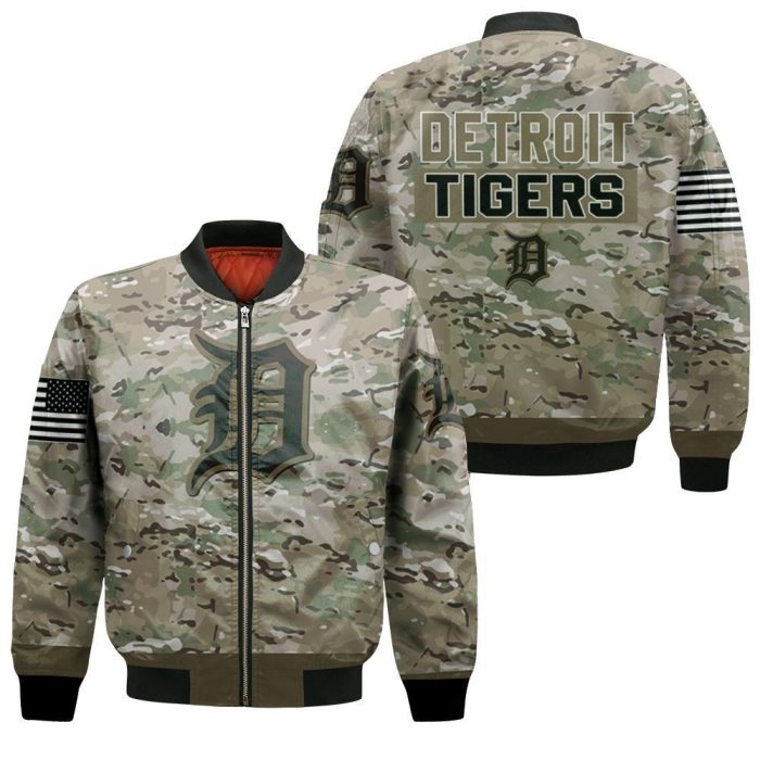 Detroit Tigers Camouflage Veteran 3D Bomber Jacket