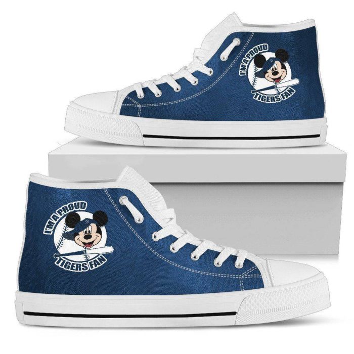 Detroit Tigers Fan Mickey Mouse MLB 1 Custom Canvas High Top Shoes