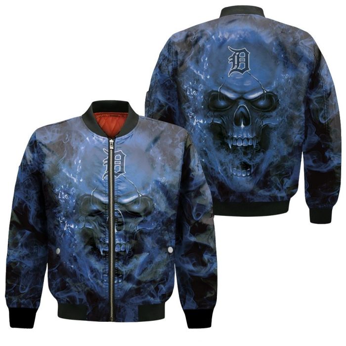 Detroit Tigers MLB Fans Skull Bomber Jacket