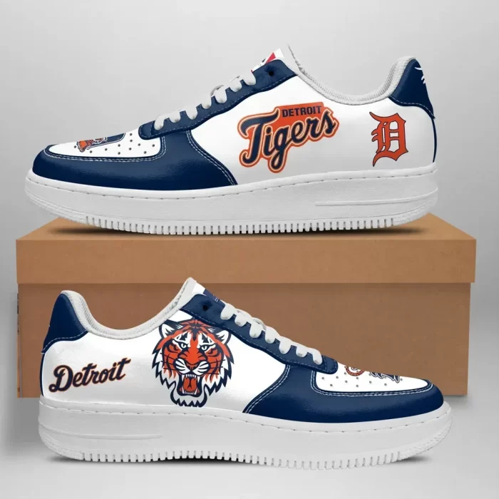 Detroit Tigers Nike Air Force Shoes Unique Baseball Custom Sneakers