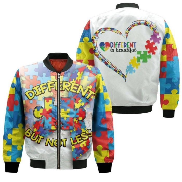 Different But Not Less Puzzle Autism Bomber Jacket