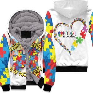 Different But Not Less Puzzle Autism Unisex Fleece Hoodie