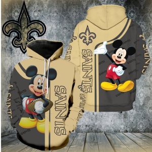 Disney Mickey New Orleans Saints 45 Gift For Fan 3D T Shirt Sweater Zip Hoodie Bomber Jacket