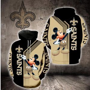 Disney Mickey New Orleans Saints Gift For Fan 3D T Shirt Sweater Zip Hoodie Bomber Jacket