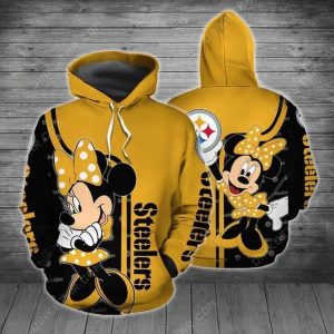 Disney Minnie Mouse Pittsburgh Steelers 65 Gift For Fan 3D T Shirt Sweater Zip Hoodie Bomber Jacket