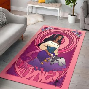 Disney Princess Characters Living Room Cartoon Floor Carpet Rectangle Rug