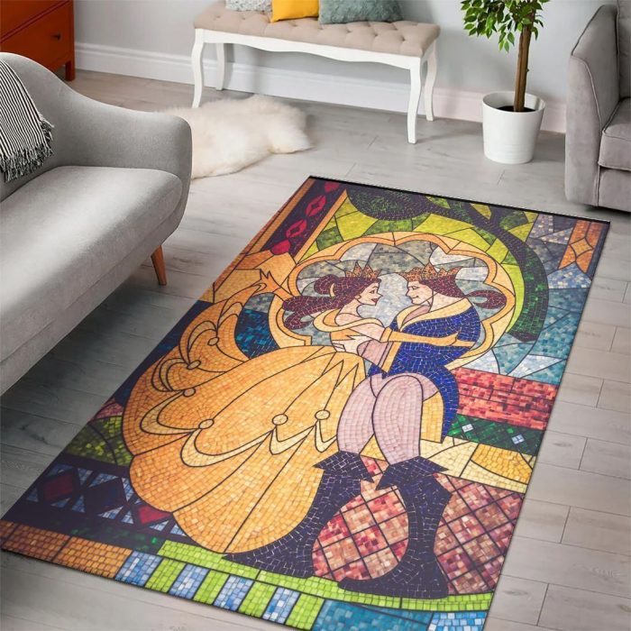 Disney Princess Characters Living Room Cartoon Floor Carpet Rectangle Rug