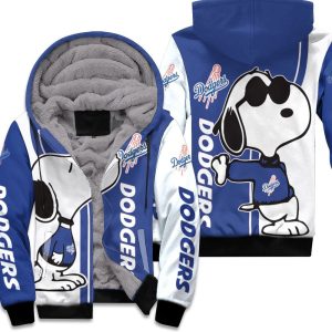 Dodgers Snoopy Lover 3D Printed Unisex Fleece Hoodie