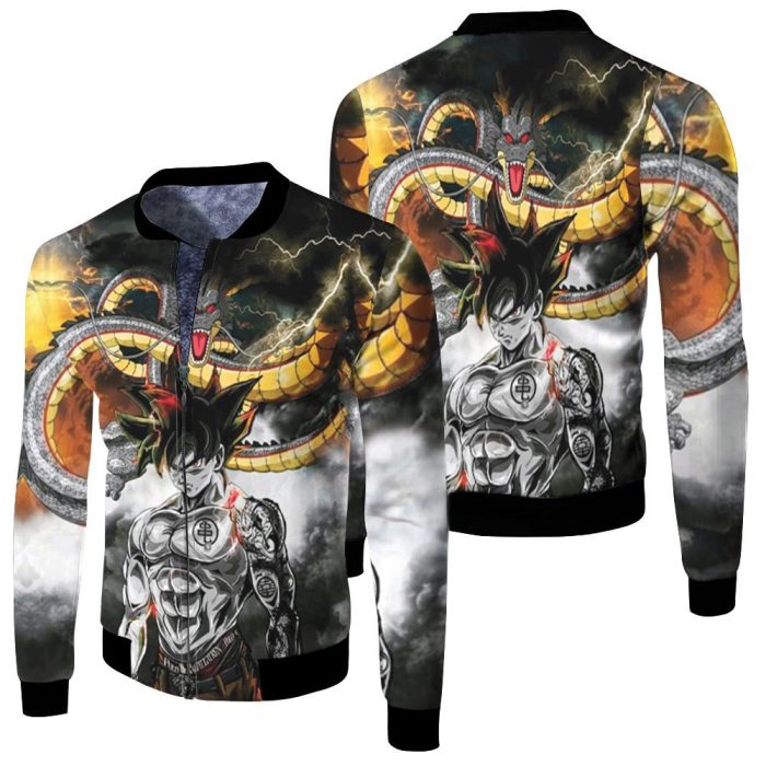 Dragon Ball Z Goku All Printed Style 3D Fleece Bomber Jacket