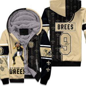 Drew Brees 9 New Orleans Saints Signature 3D Unisex Fleece Hoodie