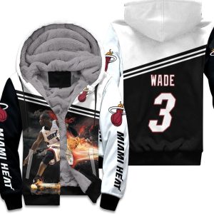 Dwyane Wade 3 Miami Heat Legend Basketball Dribbling Skill Fire For Fan Unisex Fleece Hoodie