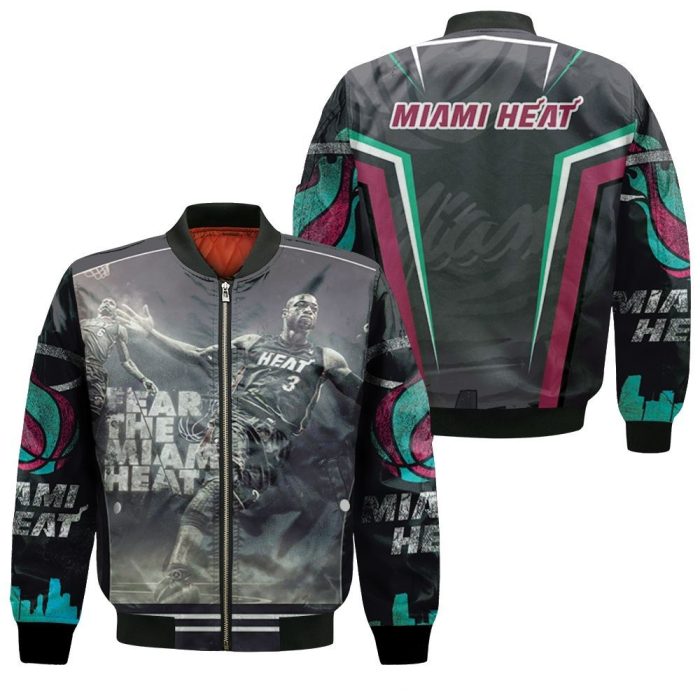 Dwyane Wade Fear The Miami Heat Legend Player For Fan Bomber Jacket