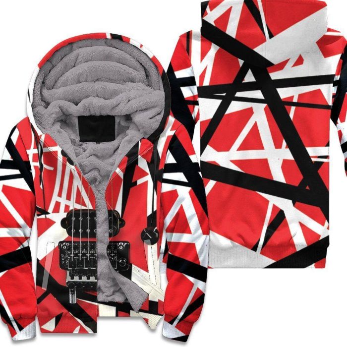 Eddie Van Halen Frankenstrat Guitar Design Pattern For Fan (2) Unisex Fleece Hoodie