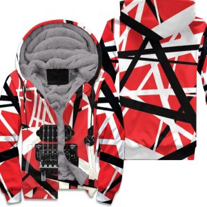 Eddie Van Halen Frankenstrat Guitar Design Pattern For Fan 3D Unisex Fleece Hoodie