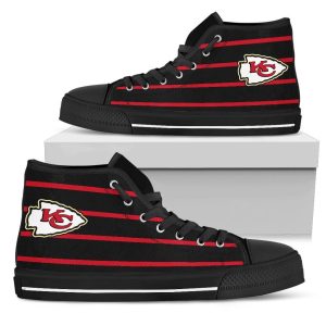 Edge Straight Perfect Circle Kansas City Chiefs NFL Custom Canvas High Top Shoes