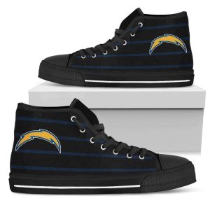 Edge Straight Perfect Circle Los Angeles Chargers NFL Custom Canvas High Top Shoes