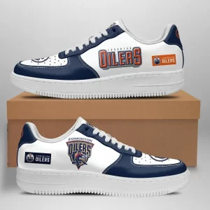 Edmonton Oilers Nike Air Force Shoes Unique Hockey Custom Sneakers