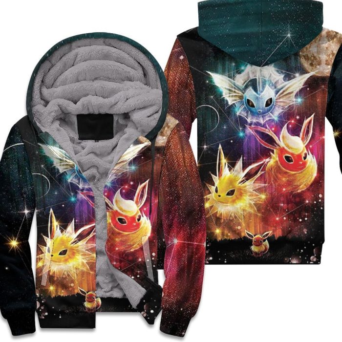 Eevee Evolutions Pokemon 3D Unisex Fleece Hoodie