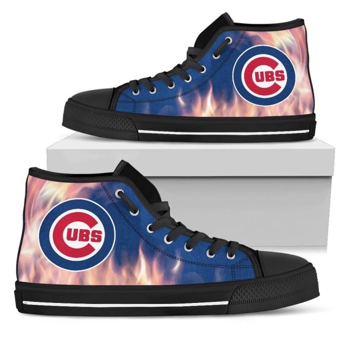 Fighting Like Fire Chicago Cubs MLB Custom Canvas High Top Shoes