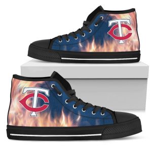 Fighting Like Fire Minnesota Twins MLB Custom Canvas High Top Shoes