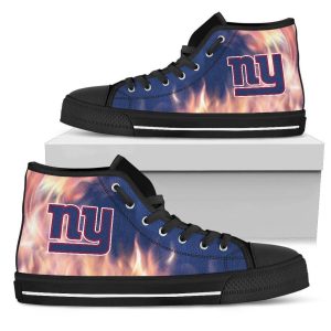 Fighting Like Fire New York Giants NFL Custom Canvas High Top Shoes