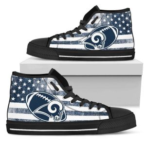Flag Rugby Los Angeles Rams NFL Custom Canvas High Top Shoes