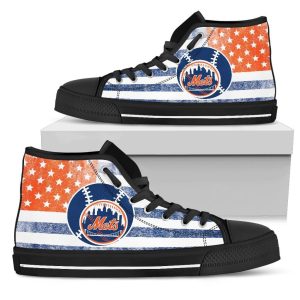 Flag Rugby New York Mets MLB Custom Canvas High Top Shoes