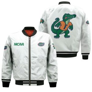 Florida Gators Ncaa Classic White With Mascot Logo Gift For Florida Gators Fans Bomber Jacket