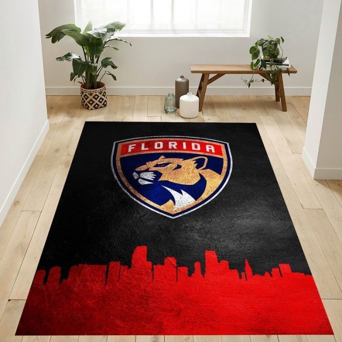 Florida Panthers Skyline NFL Area Rug Living Room And Bed Room Rug