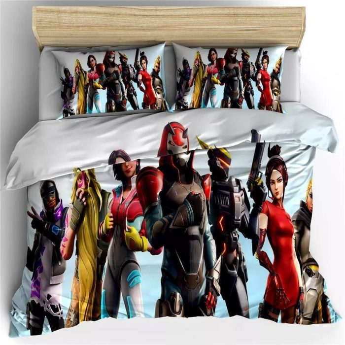 Fortnite Team #33 Duvet Cover Pillowcase Bedding Set Home Bedroom Decor