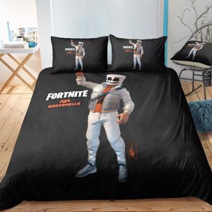 Fortnite Team Marshmellow #23 Duvet Cover Pillowcase Bedding Set Home Decor