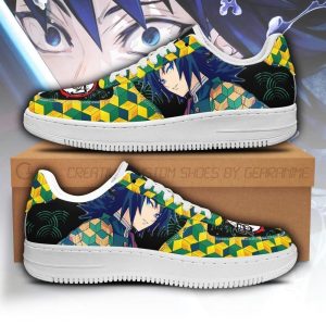Giyu Nike Air Force Shoes Unique Demon Slayer Anime Custom Sneakers