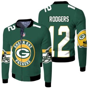 Green Bay Packers Aaron Rodgers 12 3D Fleece Bomber Jacket