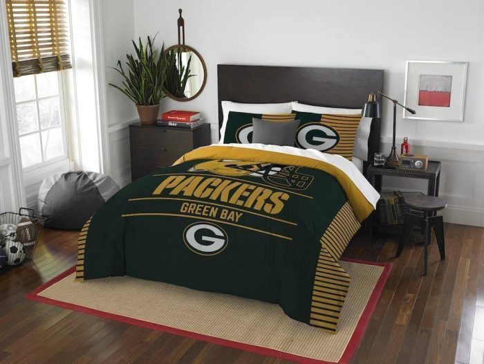 Green Bay Packers Bedding Set - 1 Duvet Cover & 2 Pillow Case