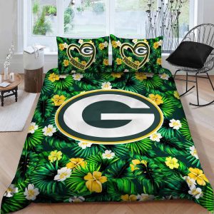Green Bay Packers Bedding Set Sleepy - 1 Duvet Cover & 2 Pillow Case