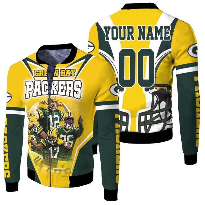 Green Bay Packers Logo Nfc North Champions Super Bowl 2021 Personalized Fleece Bomber Jacket