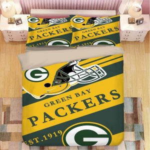 Green Bay Packers NFL #15 Duvet Cover Pillowcase Bedding Set Home Bedroom Decor