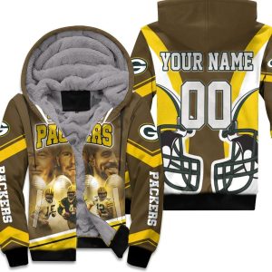 Green Bay Packers Qbs Bart Starr 15 Brett Favre 4 Aaron Rodgers 12 Poster For Fans Personalized Unisex Fleece Hoodie